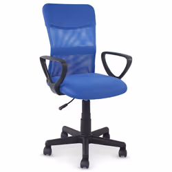 Chaise de bureau ergonomique JOGO bleu assise pivotante et réglable en hauteur 99 cm roulettes adaptées à la moquette