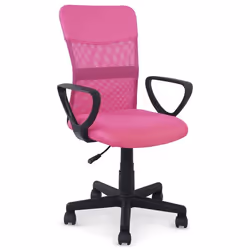 Chaise de bureau ergonomique JOGO rose assise pivotante et réglable en hauteur 99 cm roulettes adaptées à la moquette