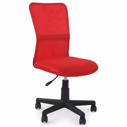 Chaise de bureau TODI rouge assise pivotante et réglable en hauteur 99 cm roulettes adaptées à la moquette