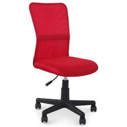 Chaise de bureau TODI rouge assise pivotante et réglable en hauteur 99 cm roulettes adaptées à la moquette