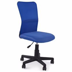 Chaise de bureau TODI bleu assise pivotante et réglable en hauteur 99 cm roulettes adaptées à la moquette