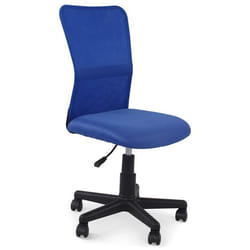 Chaise de bureau TODI bleu assise pivotante et réglable en hauteur 99 cm roulettes adaptées à la moquette