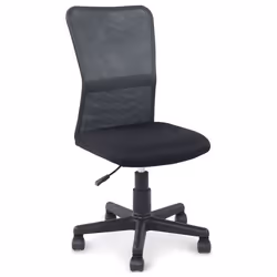 Chaise de bureau TODI noir et gris assise pivotante et réglable en hauteur 99 cm roulettes adaptées à la moquette