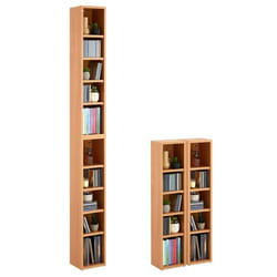 Etagères modulables MUSIQUE pour CD et DVD lot de 2 meubles de rangement en colonne avec 10 compartiments en mélaminé couleur