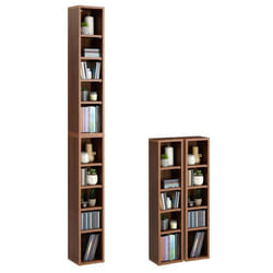 Etagères modulables MUSIQUE pour CD et DVD lot de 2 meubles de rangement en colonne avec 10 compartiments en mélaminé couleur
