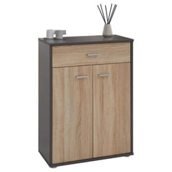 Buffet salle à manger CALAIS L 60 cm coloris chêne sonoma avec 2 portes bahut bas meuble de rangement style moderne