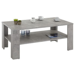 Table basse LORIENT table de salon rectangulaire avec 1 étagère espace de rangement ouvert en mélaminé décor béton