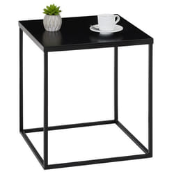 Table dappoint HILAR table basse de salon table à café bout de canapé design retro vintage industriel plateau carré en métal noir