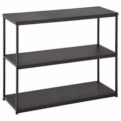 Etagère de rangement SENDAI en métal noir et 3 tablettes en MDF noir étagère au sol dim 100x81x35 cm meuble style moderne