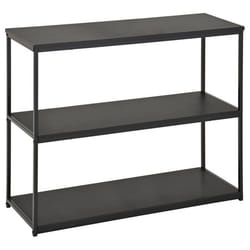 Etagère de rangement SENDAI en métal noir et 3 tablettes en MDF noir étagère au sol dim 100x81x35 cm meuble style moderne