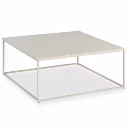 Table basse HILAR grande table de salon couleur beige design retro vintage industriel plateau carré de 80 x 80 cm