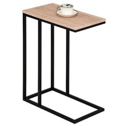 Bout de canapé DEBORA table dappoint table à café table basse de salon cadre en métal noir et plateau en MDF décor chêne sauvage