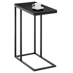 Bout de canapé DEBORA table dappoint table basse de salon cadre en métal noir et plateau rectangulaire en MDF noir mat