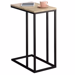 Bout de canapé DEBORA table dappoint table à café table basse de salon cadre en métal noir et plateau en MDF décor chêne sono ...