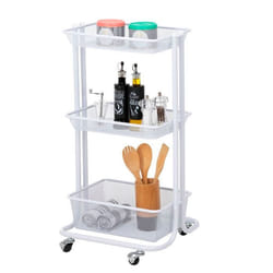 Desserte sur roulettes VALIENTE avec 3 bacs de rangement chariot avec paniers pour cuisine bureau ou chambre denfant métal