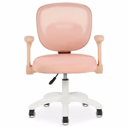 Chaise de bureau enfant AMELIA Rose Réglable en hauteur avec Accoudoirs Assise Rembourrée Confortable