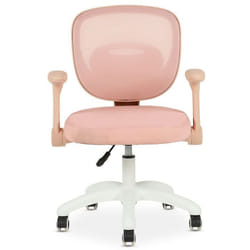 Chaise de bureau enfant AMELIA Rose Réglable en hauteur avec Accoudoirs Assise Rembourrée Confortable