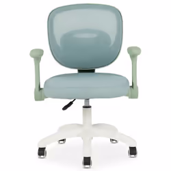 Chaise de bureau enfant AMELIA Vert Réglable en hauteur avec Accoudoirs Assise Rembourrée Confortable
