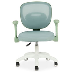 Chaise de bureau enfant AMELIA Vert Réglable en hauteur avec Accoudoirs Assise Rembourrée Confortable