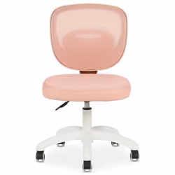 Chaise de bureau enfant MAYLA Rose Réglable en hauteur sans Accoudoirs Assise Rembourrée Confortable