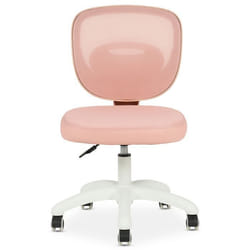 Chaise de bureau enfant MAYLA Rose Réglable en hauteur sans Accoudoirs Assise Rembourrée Confortable