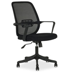 Chaise de bureau ergonomique MOLLIS Noir Réglable en hauteur avec Accoudoirs Assise Rembourrée Confortable