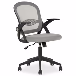 Chaise de bureau ergonomique EREN Gris Réglable en hauteur avec Accoudoirs Assise Rembourrée Confortable