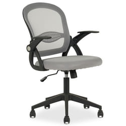 Chaise de bureau ergonomique EREN Gris Réglable en hauteur avec Accoudoirs Assise Rembourrée Confortable