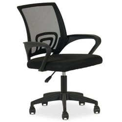Chaise de bureau ergonomique JAKE Noir Réglable en hauteur avec Accoudoirs Assise Rembourrée Confortable