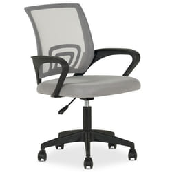 Chaise de bureau ergonomique JAKE Gris Réglable en hauteur avec Accoudoirs Assise Rembourrée Confortable