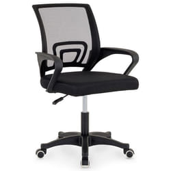 Chaise de bureau PHOENIX Pivotante et réglable en hauteur Tissu mesh Avec accoudoirs Noir
