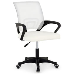 Chaise de bureau PHOENIX Pivotante et réglable en hauteur Tissu mesh Avec accoudoirs Blanc