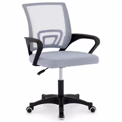 Chaise de bureau PHOENIX Pivotante et réglable en hauteur Tissu mesh Avec accoudoirs Gris