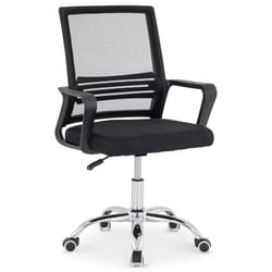 Chaise de bureau VILNIUS Pivotante et réglable en hauteur Tissu mesh Avec accoudoirs Noir