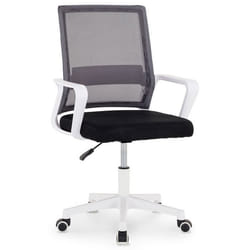 Chaise de bureau PERTH Pivotante et réglable en hauteur Tissu mesh Avec accoudoirs Noir