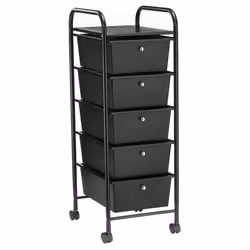 Caisson de rangement sur roulettes GINA - IDIMEX - Colonne de 5 tiroirs et 1 étagère - Pratique et polyvalent