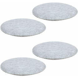 Lot de 4 coussins d'assise antidérapants leslie, en feutre gris