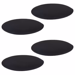 Lot de 4 coussins dassise LESLIE galettes de chaises en feutre noir de format rond avec picots antidérapants en caoutchouc