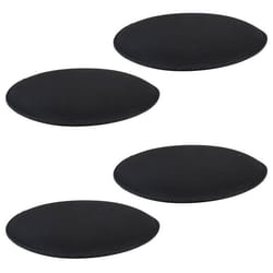 Lot de 4 coussins dassise LESLIE galettes de chaises en feutre noir de format rond avec picots antidérapants en caoutchouc