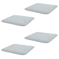 Lot de 4 coussins dassise GRACE galettes de chaises en feutre gris de format carré avec picots antidérapants