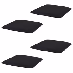 Lot de 4 coussins dassise antidérapants GRACE galettes de chaises en feutre noir de format carré avec picots en caoutchouc no ...