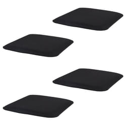 Lot de 4 coussins dassise antidérapants GRACE galettes de chaises en feutre noir de format carré avec picots en caoutchouc noirs