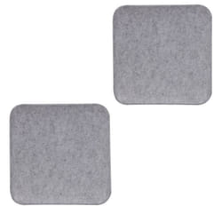 Lot de 2 coussins dassise ROMEO pour chaises ou fauteuils de salle à manger ou bureau galettes de chaise carrées en feutre gris