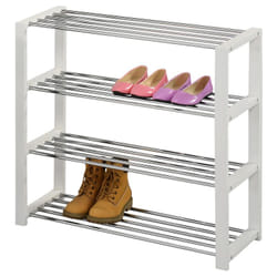 Idimex - Etagère à chaussures arina, 4 tablettes, blanc