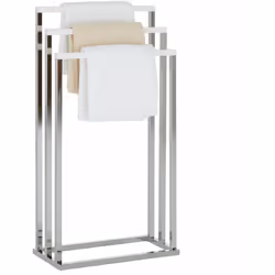 Le porte-serviettes Edoardo ... s' intè grera facilement dans votre salle de bain grâ ce à sa structure en mé tal chromé et s ...