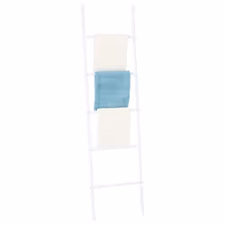 Echelle CASTEL porte-serviette échelle de décoration avec 5 barreaux en métal laqué blanc