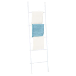 Echelle CASTEL porte-serviette échelle de décoration avec 5 barreaux en métal laqué blanc