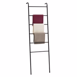 Echelle MORBIO porte-serviette échelle de décoration avec 6 barreaux en métal laqué noir