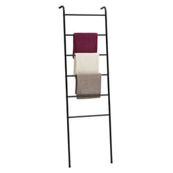 Echelle MORBIO porte-serviette échelle de décoration avec 6 barreaux en métal laqué noir