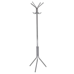 Porte-manteaux ARIST portant pour vêtements sur pied hauteur 174 cm avec 8 crochets meuble dentrée en métal chromé